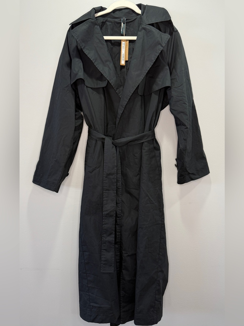 SKIMS woven cotton trench coat onyx XXS NWT-current style